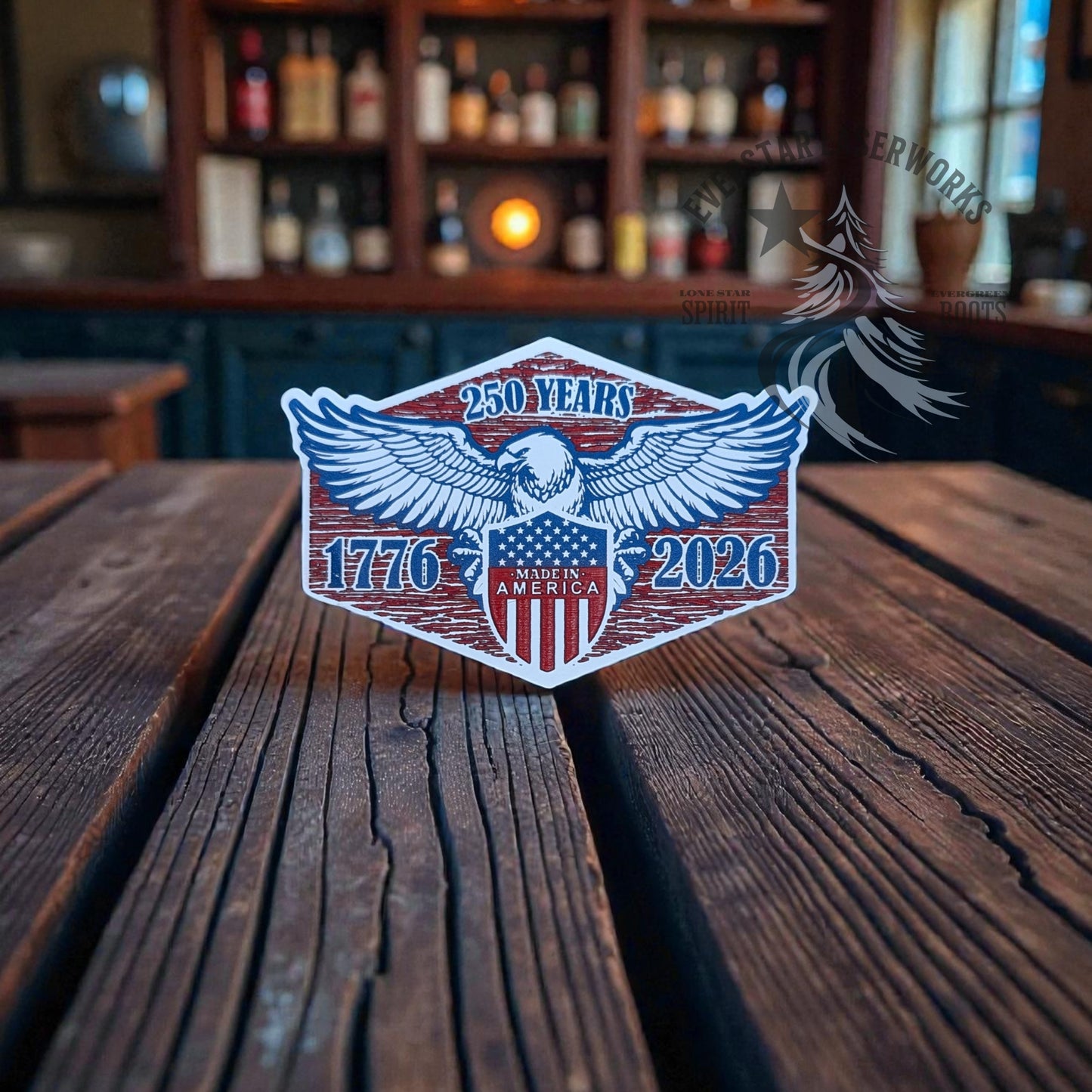 America 250th Red-White-Blue Eagle Acrylic Patch