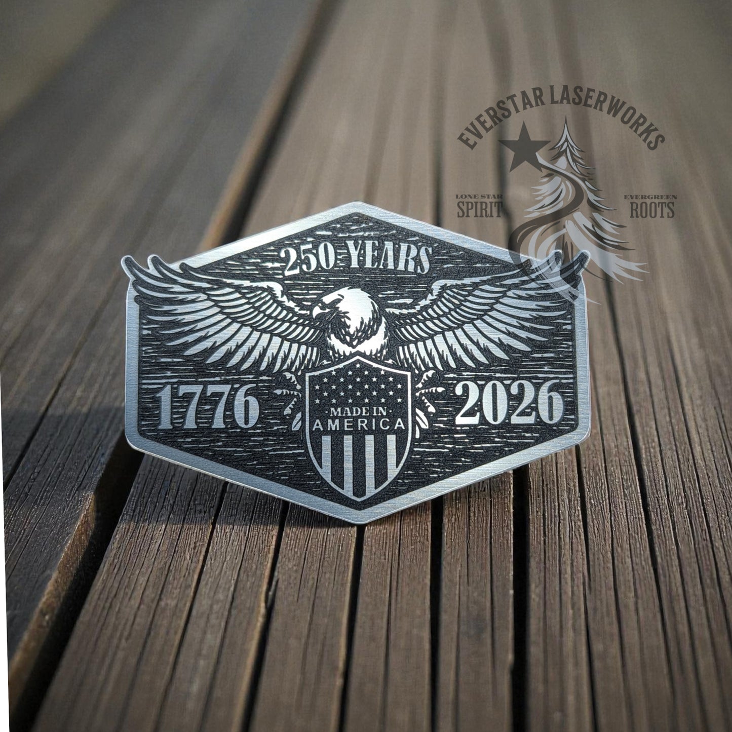 America 250 Eagle Stainless Acrylic Patch