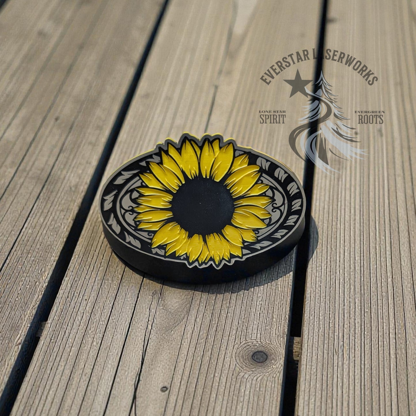 Country Sunflower Stainless Acrylic Patch