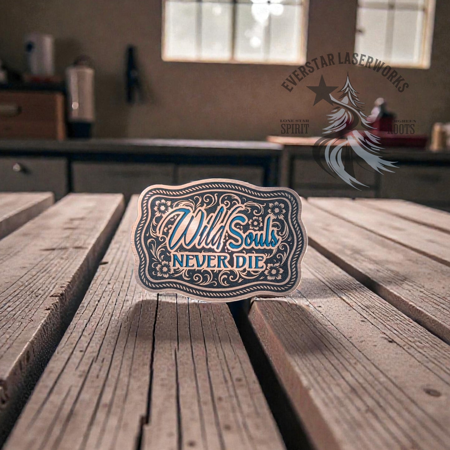 Wild Souls Never Die Buckle Stainless Acrylic Patch