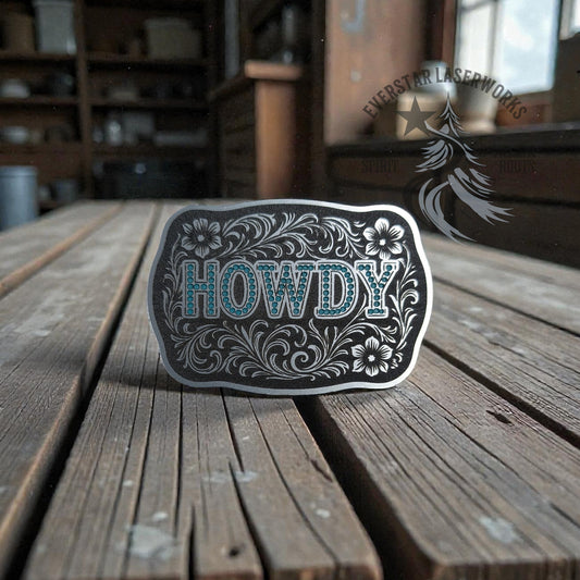 Howdy Buckle Stainless Acrylic Patch