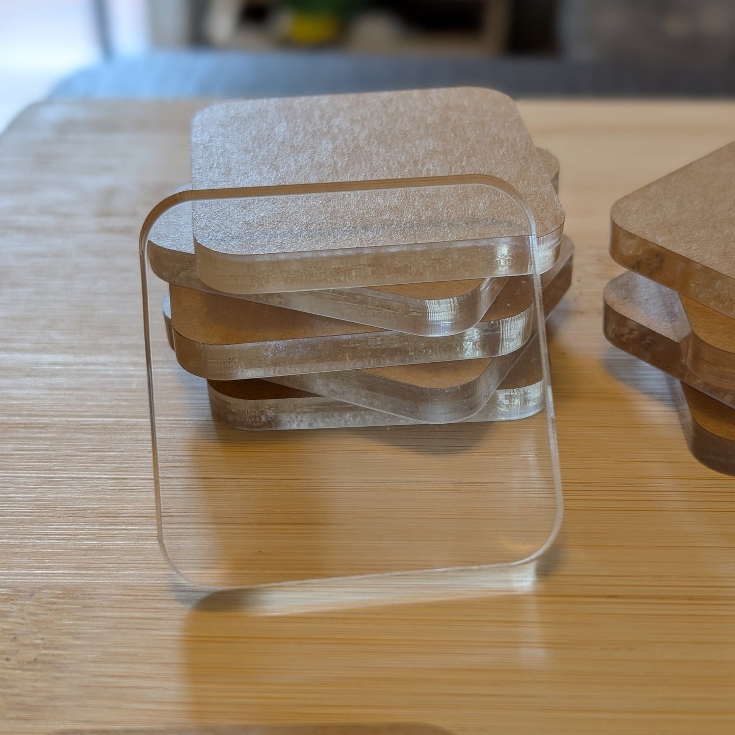 DIY Craft Fridge Magnet Kit, 10 Laser Cut Acrylic Squares and Magnet Backs