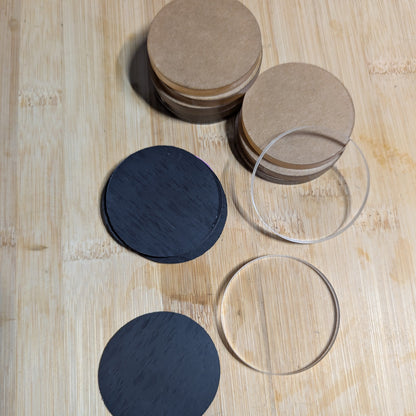 DIY Craft Fridge Magnet Kit, 10 Laser Cut Acrylic Circles and Magnet Backs