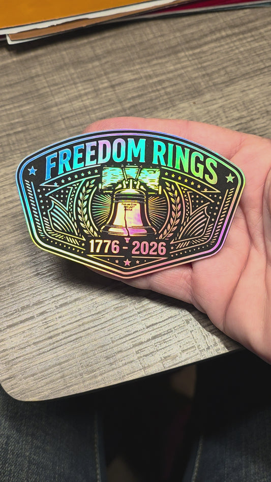 Freedom Rings 250 Years Holographic Leather Patch