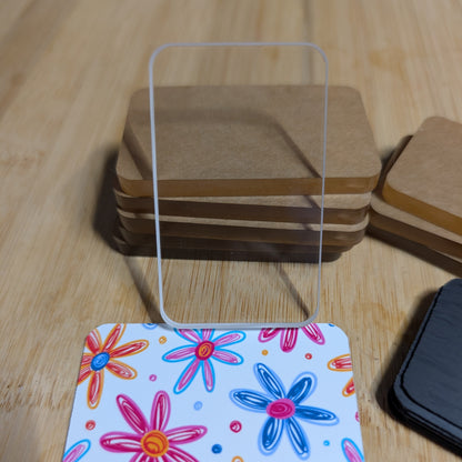 DIY Craft Fridge Magnet Kit, 10 Laser Cut Acrylic Rectangles and Magnet Backs