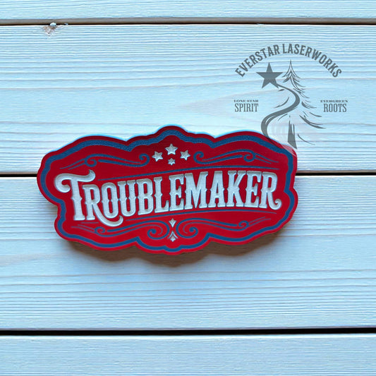 All-American Troublemaker Stainless Acrylic Patch