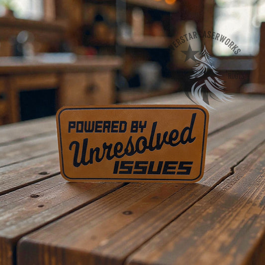 Powered by Unresolved Issues Leather Patch