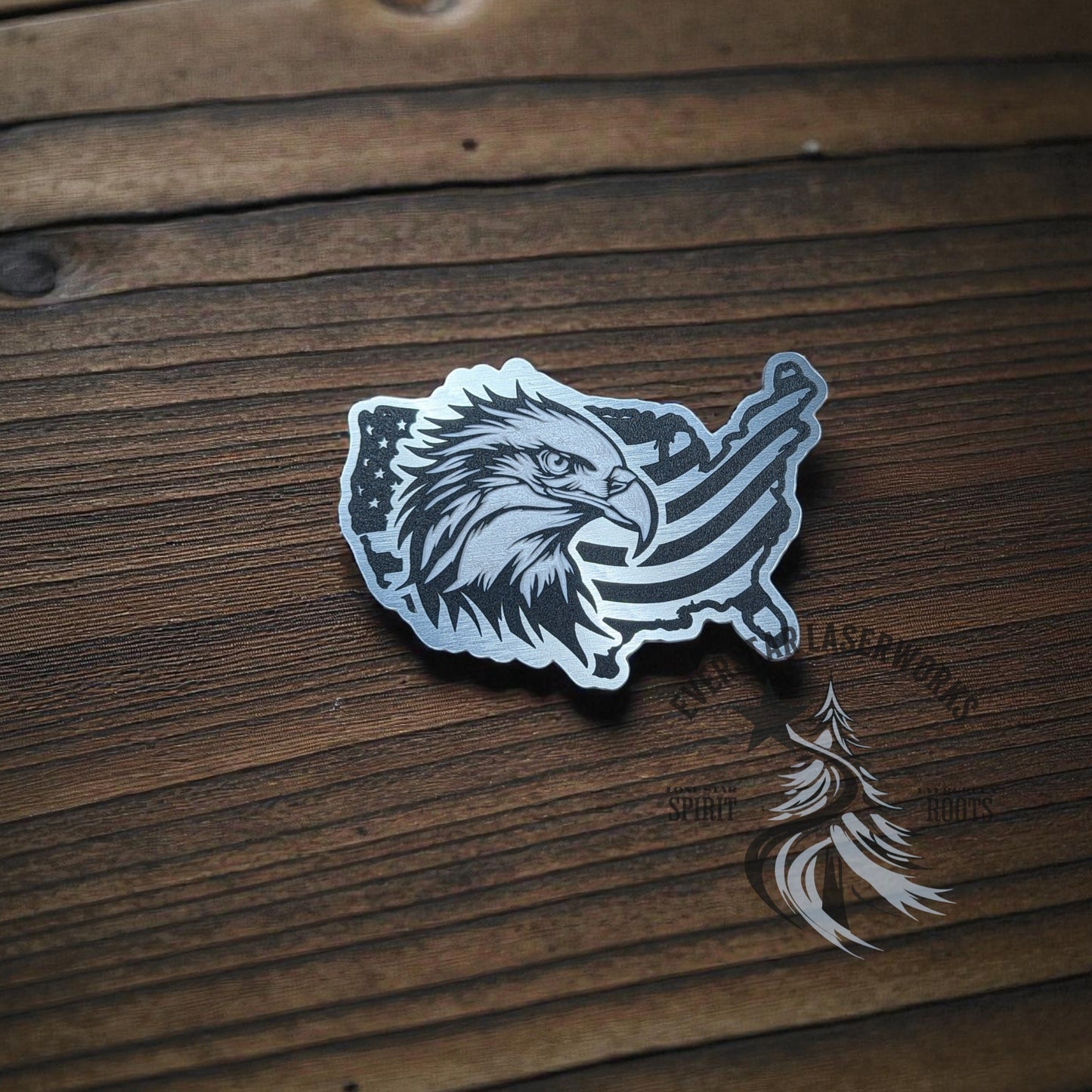 Patriot Eagle USA Stainless Acrylic Patch